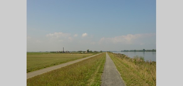 Verkavelingstructuur in poldergebied Arkemheen met zicht op het stoomgemaal 'Hertog Reijnout.'