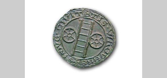 Het stadsgrootzegel dat aangaf dat Wageningen een stad was (1263) is het embleem van de Historische Vereniging Oud Wageningen