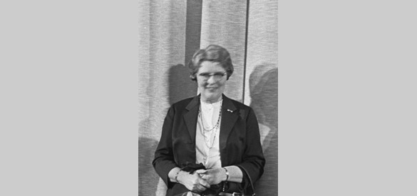 Clara Wilhelmina Visser in 1965. Ze was de eerste vrouwelijke hoogleraar aan de Landbouwhogeschool Wageningen.