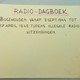 Voorblad van het radio-dagboek van Wim de Gunst © Willem van Norel CC BY NC