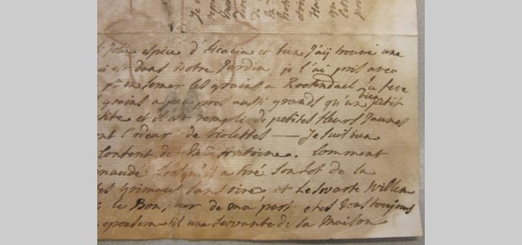 Uitsnede uit brief uit het archief van ‘Huis Rosendael’ in het Gelders Archief