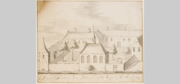 Klooster Bethanië, net als de andere getoonde kloosters rond 1722 gekopieerd door Jacobus Stellingwerff