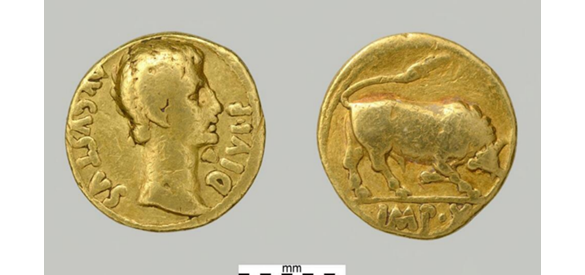 Aureus van Augustus, een gouden munt uit de Romeinse tijd