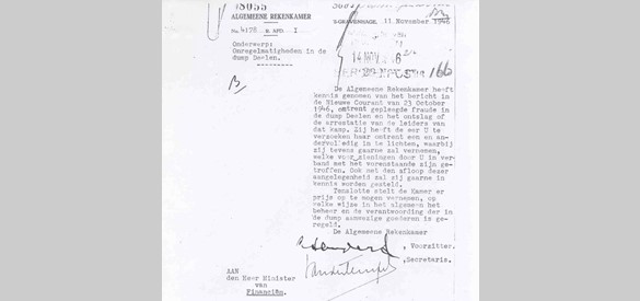 Brief over de diefstal van voertuigen, gedateerd 11 november 1946