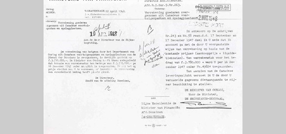 Brief aan het Ministerie van Financiën over de verrekening, gedateerd 2-3-1948