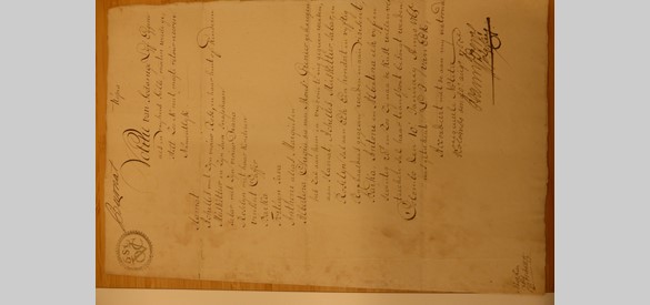 Akte van vrijlating door Van Eck, opgetekend 10 januari 1765