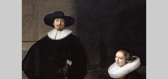 Maria van Aelst met haar man Antonie van Diemen, portret door Rembrandt van Rhijn