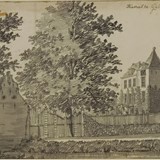 Paul(us) van Liender tekende in 1750 dit aanzicht van het Huis te Geldermalsen. © Gelders Archief, PD