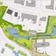 Het plan voor het nieuwe dorpshart. Links van de protestantse kerk is het brongebied van de ‘Groesbeek’ ingetekend. © Afkomstig uit: Nieuwsbrief Centrum Plannen,1 november 2007 