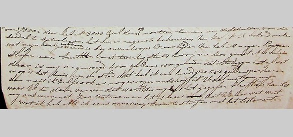 Fragment uit de brief die Hendricus Jacobus van Herwaarden in 1846 aan zijn opa in Aalten stuurt.