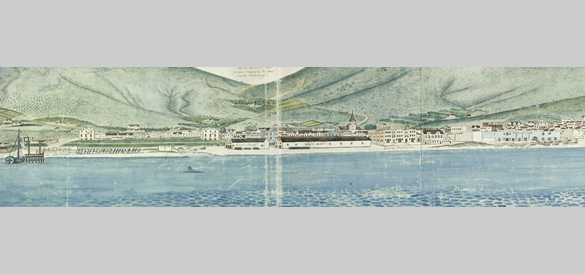 Detail panorama Tafelbaai met equipagewerf, Robert Jacob Gordon, 1778
