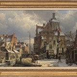 Willem Koekkoek, Winters stadsgezicht met de Binnenpoort te Culemborg, circa 1875. © Simonis & Buunk