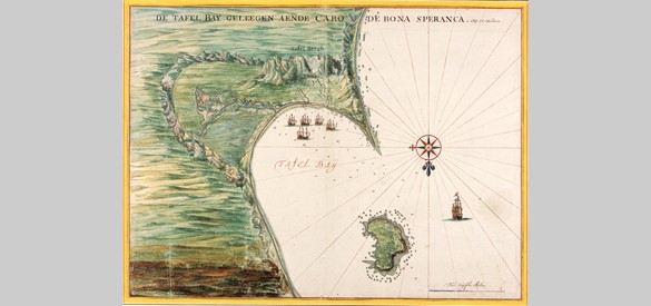 Johannes Vingboons, Kaart van de Tafelbaai, ca. 1665