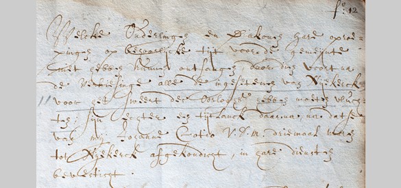 Notitie van de Nijkerkse kerkenraad over de situatie in Nijkerk in 1673, met daarin de zin “omdat iedereen in Nijkerk vanwege de oorlog gevlucht was (…)”.