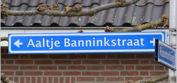 Fotobewerking van de Banninkstraat in Hengelo tot 'Aaltje Banninkstraat'