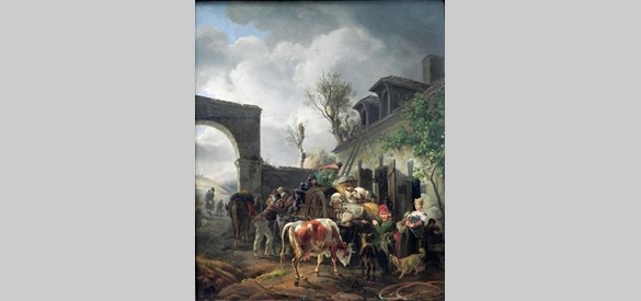 Boerenhoeve geplunderd door kozakken, Peter van Hess, 1820