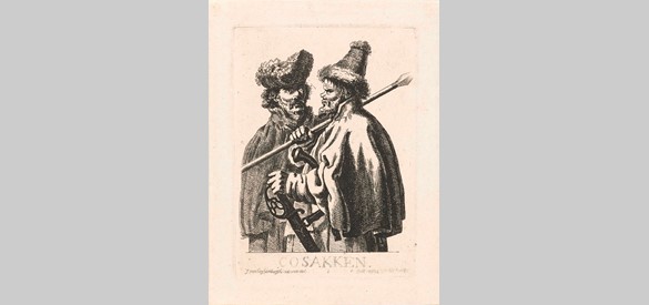 Twee kozakken, Johannes van Cuylenburg, 1814