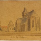 De middeleeuwse kerk in Gendringen die in 1830 grotendeels in vlammen opging, 1731 © Gelders Archief, 1551 - 3736, PD