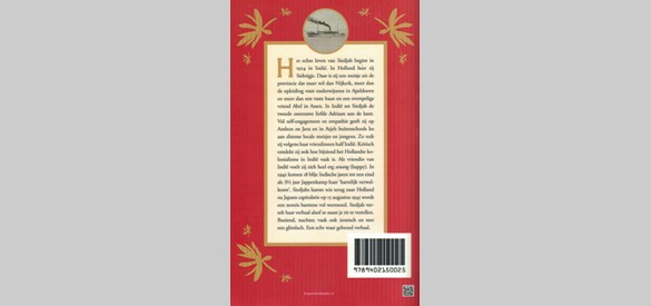 Achterzijde van de cover van het boek 'Siedjah' van Nico Vink.
