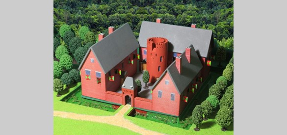 Bovenaanzicht maquette kasteel Plekenpol