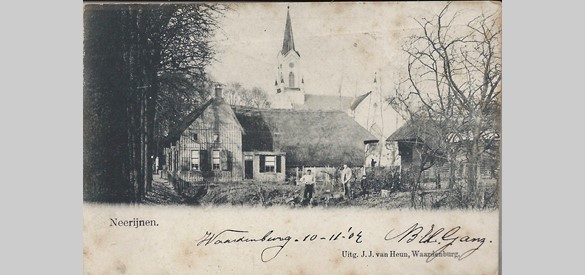 Ansichtkaart uit 1904 van T-boerderij aan de Voorstraat 1