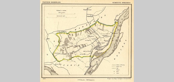 Kaart gemeente Ophemert 1865