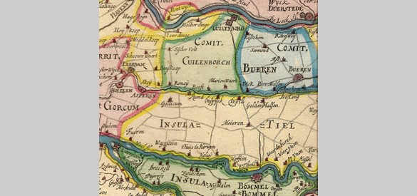 Rumpt en omgeving op een kaart uit 1692