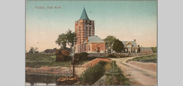 Ansichtkaart begin 1900 van de Oude Toren Varik