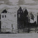 Kasteel De Kelder na de brand in 1656, getekend door Hendrik de Winter