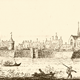 Zicht op de stad Wageningen met links het kasteel. Tekening uit 1730 © Het Gelders Archief PDM