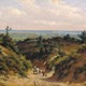 Gezicht op de Ooijpolder vanaf de Holleweg bij Berg en Dal, omstreeks 1860. Rivierzanden liggen op de stuwwal hoog boven de huidige rivier. © Museum het Valkhof, Willen Carel Nakken
