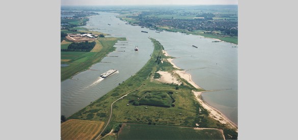 Het splitsingspunt van Rijn en Waal, zoals dat na 1702 bij Pannerden kwam te liggen.