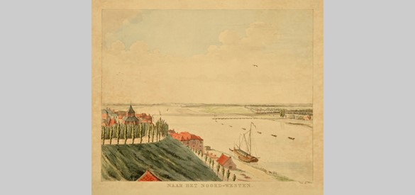 In 1806 maakte D.A. van de Wart een panorama vanaf de Belvedère in Nijmegen in zes etsen. In het noordwesten is de Gierpont met de drijvers te zien.