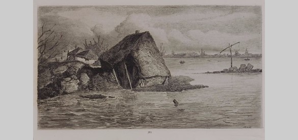 Prent 9 van de Dreumelschen Dijk in 1855