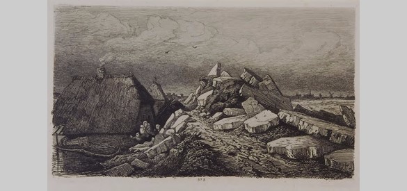 Gezigt van den Dreumelschen Dijk, na de overstroming van 1855