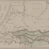 Kaart met dijkbreuken en overstroomde gebieden in 1809 © Gelders Archief