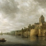 Jan van Goyen – die dit gezicht op de Waal en Valkhofburcht in 1641 schilderde - inspireerde veel schilders met zijn  sfeervolle beelden van de brede rivier waaraan de middeleeuwse burcht monumentaal oprijst. © via Collectie Gelderland, Museum het Valkhof