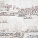Detail van aquarel van Jan van den Call (1656-1706) van het Valkhof en omgeving. Bij de Veerpoort een schipmolen. © Jan van den Call, dianegatief, Rijksdienst voor het Cultureel Erfgoed. CC-BY-SA