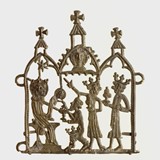 Pelgrimage naar de Keulse domkerk was al vanaf de middeleeuwen populier. Pelgrims konden als souvenier een Driekoningeninsigne kopen, zoals deze uit circa 1400. © collectie Museum Het Valkhof