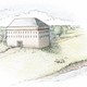 Het begin van kasteel Heumen rond 1200. © René Reijnen, 2016