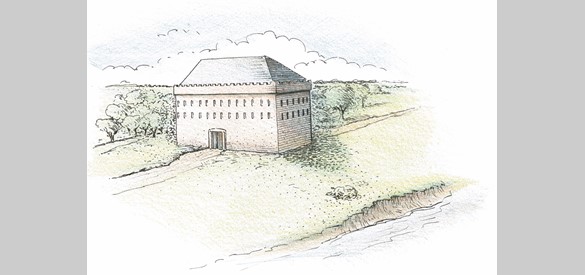 Het begin van kasteel Heumen rond 1200.