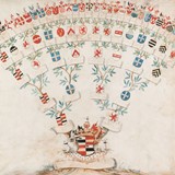 De stamboom van de familie Van Neukirchen genaamd Nyvenheim met wapenschilden © Geldersch Landschap & Kasteelen