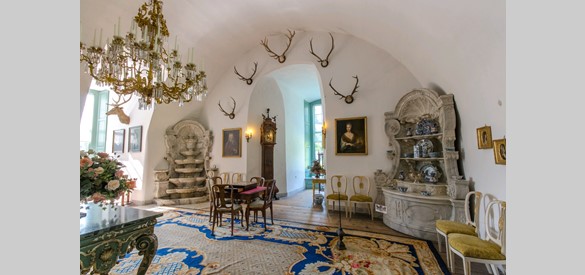 Een kamer op Rosendael waarin de gasten werden vermaakt en feestelijk werden ontvangen.