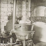 De kookpot van 200 liter inhoud in een bakhuis