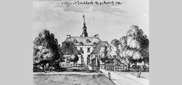 Nettelhorst getekend door Jan de Beijer in 1743.