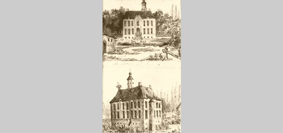 Huis Nettelhorst vlak voor de sloop in circa 1870, vermoedelijk getekend door Jaccobus Craandijk