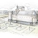 Schets van het kasteel-landhuis in de achttiende eeuw. © René Reijnen, 2016