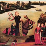 Op dit schilderij wordt het verhaal van Fulco van Berne in 1132 afgebeeld. © Museum voor Religieuze Kunst, PD