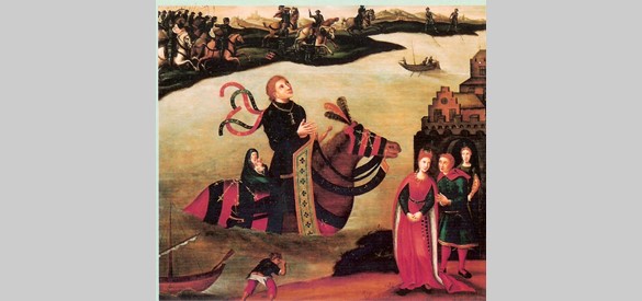 Op dit schilderij wordt het verhaal van Fulco van Berne in 1132 afgebeeld.