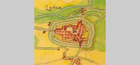 Kaart van Lochem door Jacob van Deventer